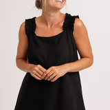 SEE SAW Linen Square Neck Top