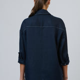 Enveloppe Boyfriend Plain Linen Shirt