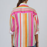 Enveloppe Boyfriend Striped Linen Shirt
