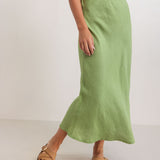 SEE SAW Linen Bias Slip Skirt