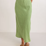 SEE SAW Linen Bias Slip Skirt