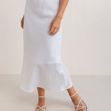 SEE SAW Linen Bias Slip Skirt