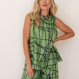 SEE SAW Linen Cowl Neck Top