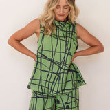 SEE SAW Linen Cowl Neck Top