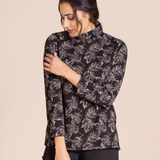 Megan Salmon Brocade Hi Crew Tee