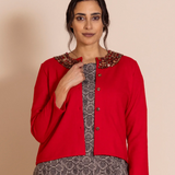 Megan Salmon Beaded Felt Balmoral Cardi