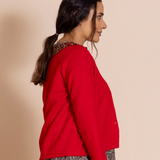 Megan Salmon Beaded Felt Balmoral Cardi