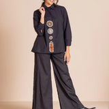 Megan Salmon Coins Trapeze Shirt