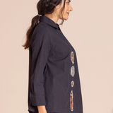 Megan Salmon Coins Trapeze Shirt