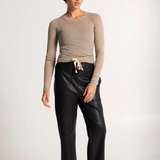 Lounge The Label Faux Leather Drawstring Sport Luxe Pant