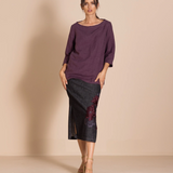 Megan Salmon Lulu Pleat Tee Top