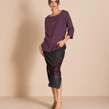 Megan Salmon Lulu Pleat Tee Top