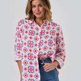 Enveloppe Boyfriend Print Linen Shirt