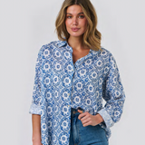 Enveloppe Boyfriend Print Linen Shirt