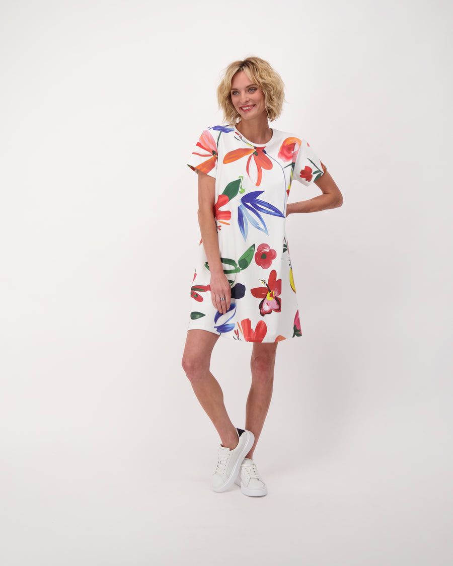 Spanner French Terry Flower Print Dress