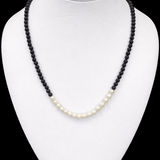 ELFY Black Lava & Freshwater Pearls Necklace