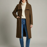 Sabena- Detailed Stitched Fly Front Boucle Coat
