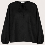 Masai Copenhagen Davy Black Loose Burnout Blouse