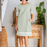 SEE SAW Linen Spliced Dress