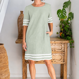 SEE SAW Linen Spliced Dress