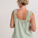 SEE SAW Linen Square Neck Top