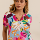 Kaleido Linen Bloom Burst Top