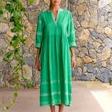 Namastai Seagrass Embroidered Dress