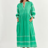 Namastai Seagrass Embroidered Dress