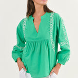 Namastai Seagrass Embroidered Top