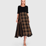 Urban by Alembika Medjdool Maxi Dress, Black/Sepia Plaid