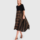 Urban by Alembika Medjdool Maxi Dress, Black/Sepia Plaid