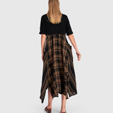 Urban by Alembika Medjdool Maxi Dress, Black/Sepia Plaid