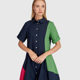 Alembika Barb Cotton Shirtdress, Navy Multi