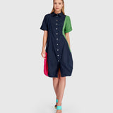 Alembika Barb Cotton Shirtdress, Navy Multi