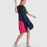Alembika Barb Cotton Shirtdress, Navy Multi