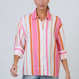 Enveloppe Boyfriend Striped Linen Shirt