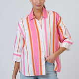 Enveloppe Boyfriend Striped Linen Shirt