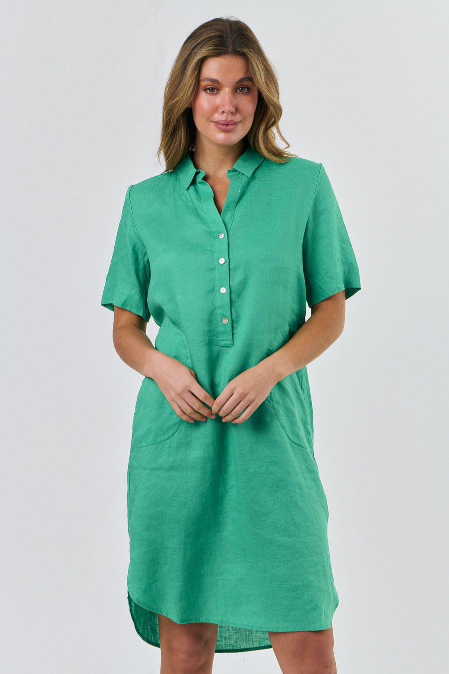 Enveloppe Linen Shirt Dress