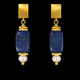 ELFY Matt Gold & Lapis Lazuli Earrings