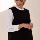 See Saw Boiled Wool Side Button Vest