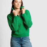 Fields Aran Honeycomb Quarter Zipper Sweater