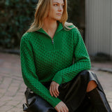 Fields Aran Honeycomb Quarter Zipper Sweater