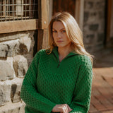 Fields Aran Honeycomb Quarter Zipper Sweater