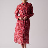Foil Pipe Up Shirt Dress