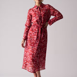 Foil Pipe Up Shirt Dress