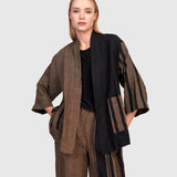 Urban by Alembika Grotto Linen Jacket, Sepia/Black