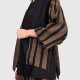 Urban by Alembika Grotto Linen Jacket, Sepia/Black