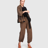 Urban by Alembika Grotto Linen Jacket, Sepia/Black