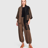 Urban by Alembika Grotto Linen Jacket, Sepia/Black
