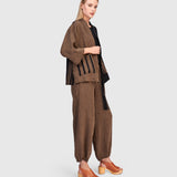 Urban by Alembika Grotto Linen Jacket, Sepia/Black